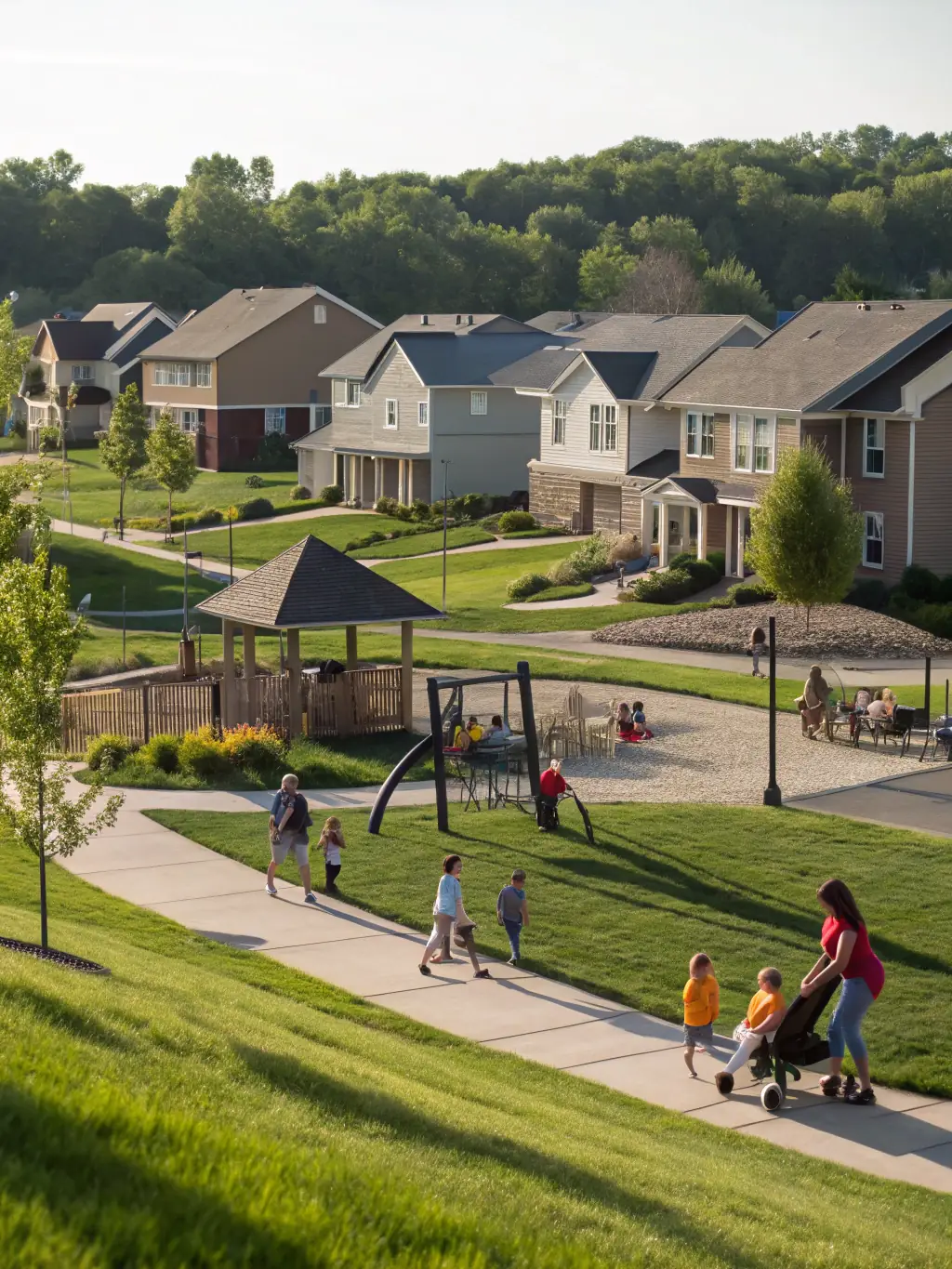 A picture of satisfied residents in newly renovated homes, showcasing the positive impact of ASS SALON DE L'HABITAT DE LA CHARENTE's initiatives.